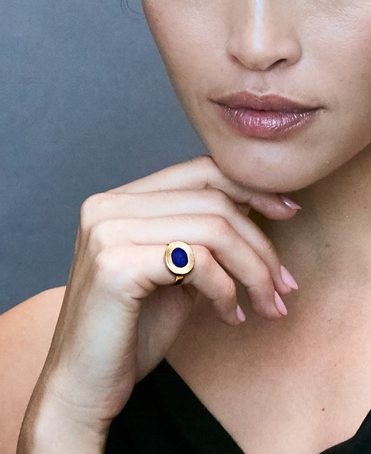 Lapis Lazuli Cocktail Ring