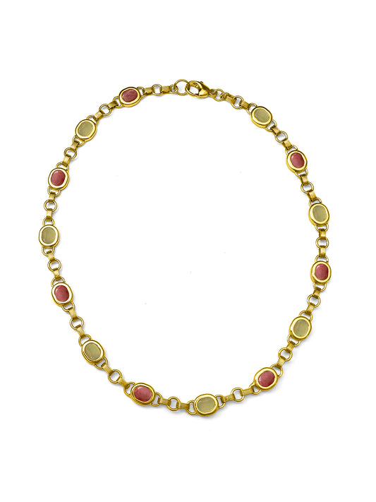 Aventurine and Rhodonite Station Necklace