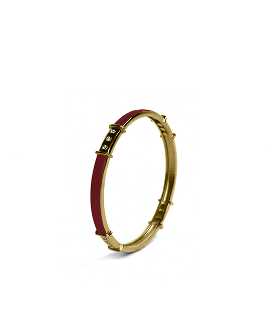 Cobra Bangle with Enamel Details - Carnelian