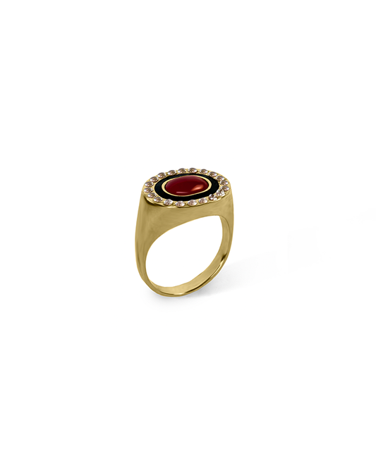 Signet Ring with Carnelian Stone