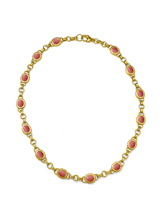 Rhodonite Station Necklace