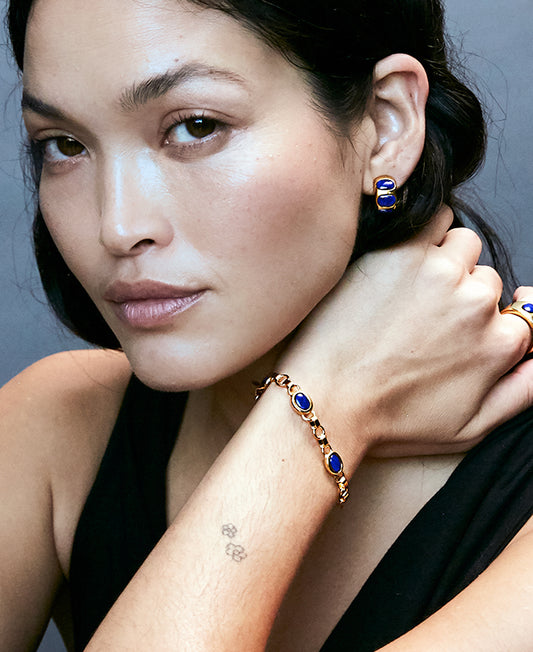 Lapis Lazuli Station Bracelet