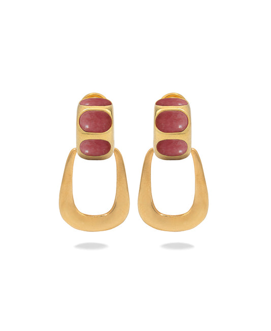 Rhodonite Medium Dangle Earrings